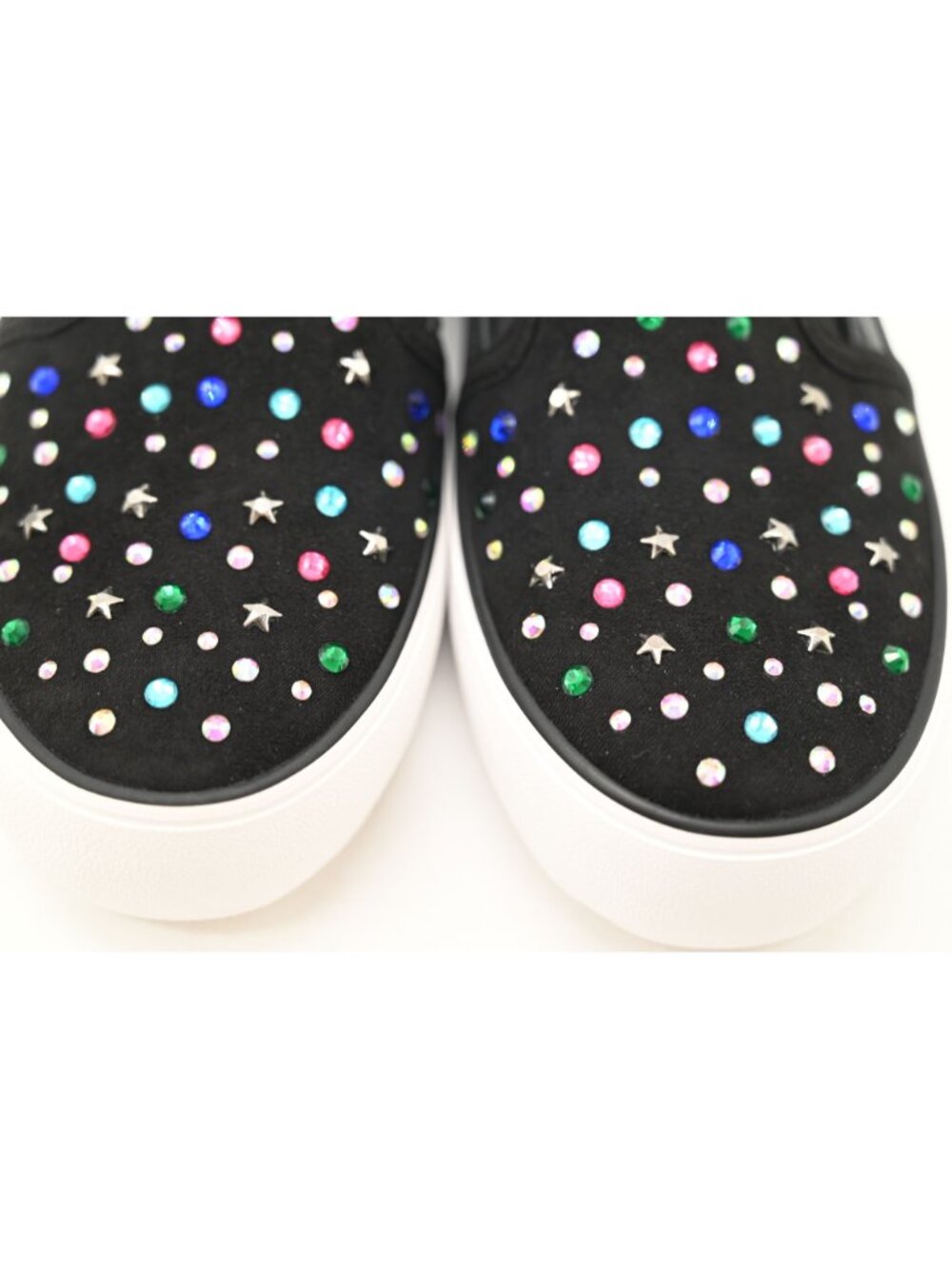 NIB Art Class Hanna Slip On Fashion Sneakers Sz 1 Kids Black Rhinestone Canvas - Picture 3 of 8
